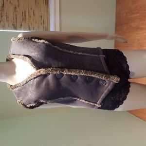 Firenze Shearling And Leather Vest Size L